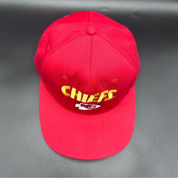 Vintage Kansas City Chiefs AJD Cap Corp Snapback Hat Cap Embroidered Red Yellow - Picture 7 of 9
